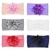 QandSweet Baby Girl's Headbands Newborn Bows Soft Nylon Head Wraps for Photograph (Mixed 6 Pack)