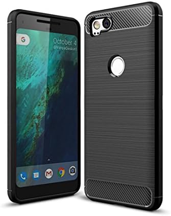 JOSHENYP for Google pixel 2 case,[Slim Thin] Durable TPU Brushed Anti-Slip Shockproof Drop Protective Cover for Google pixel 2 (Black)