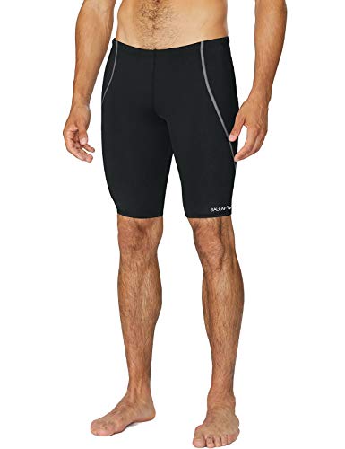 Baleaf Men's Athletic Durable Training Polyester Jammer Swimsuit Black 36