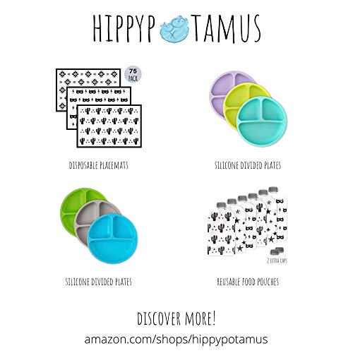 image for Hippypotamus Disposable Placemats Baby - 75 BPA Free Table Toppers for