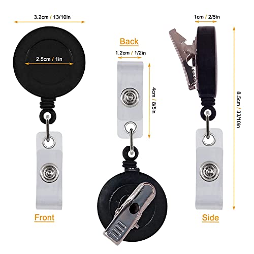 JBKHDTB 5 Pack Retractable ID Badge Holder Reels with Swivel Alligator