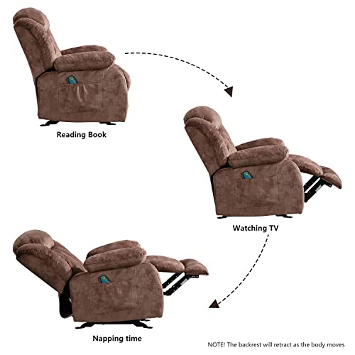 INZOY Massage Rocker Recliner with Heat and Vibration, Manual Rocking
