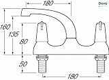 Deva DLT SPEC105 Lever Deck Sink Mixer Tap Chrome Brass Backnuts Low Pressure view 2