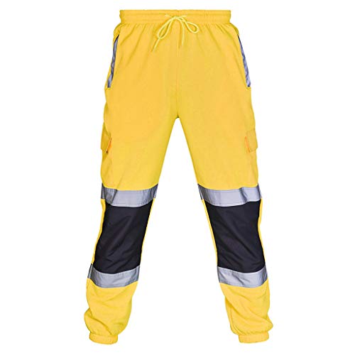 iYYVV Men Road Work High Visibility Overalls Casual Pocket Work Casual Trouser Pants - Thumbnail 3