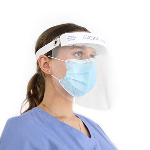 KATCH Face Shields for Medical Reusable Protective Visor Made in USA Full Face Protection One Size Fits Most Elastic…