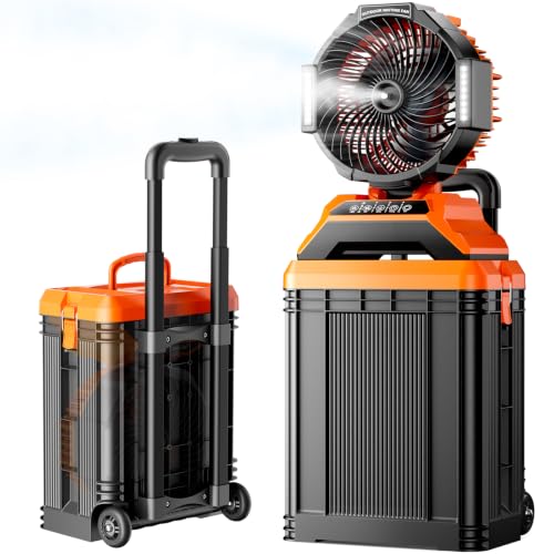 40000mAh Portable Misting Fan, 62H Max Runtime Rechargeable Mister Fan with 15L