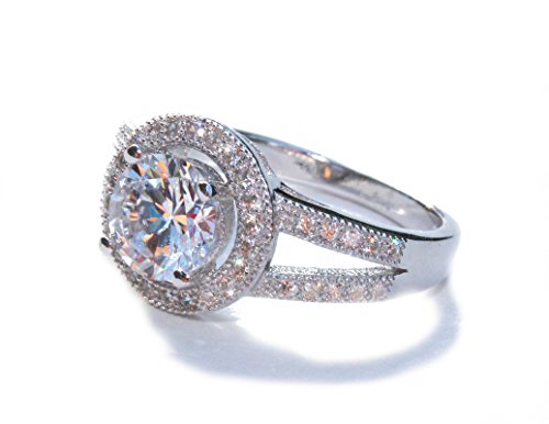 925 sterling silver split shank bridal engagement ring