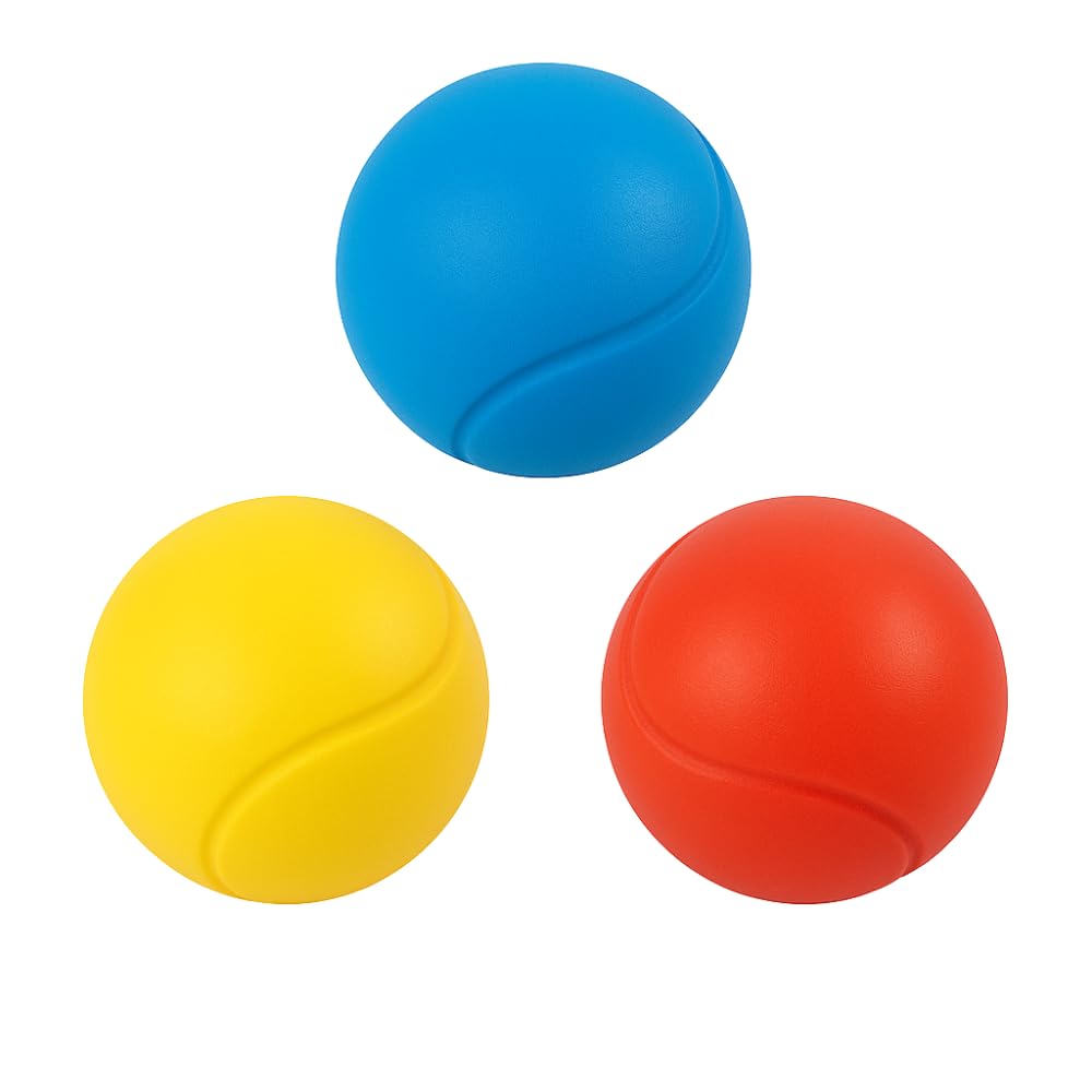 eMKay® Pack of 3 Soft Foam Balls for Kids – 70mm Lightweight Sponge Tennis Balls in BLUE RED & YELLOW – Safe Indoor & Outdoor Sports Balls for Throwing, Catching, Cricket, Tennis & Fun Games