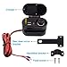 ShinePick 5V/3A Dual USB Charger Socket Waterproof Motorcycle Handlebar & Rear View Mirror Clamp Power Adapter Charger with Cigarette Lighter Socket, Clock and Voltmeter for Phones/Tablets/GPS