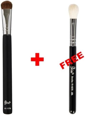 Bundle - Petal Beauty Travel size Eye Shading makeup Brush + FREE $9 Value Eye Blending Brush (Matte)