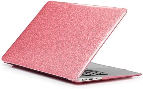 MacBook Air 11 Inch Case A1370 / A1465, iZi Way Cute Bling Bling Girly Design Rubberized Hard Shell Case Cover with Black Keyboard Cover for Apple Mac Laptop Air 11 - Shiny Pink