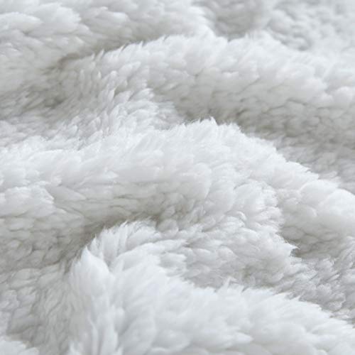 MERRYLIFE Decorative Sherpa Throw Blanket Ultra-Plush Comfort | Soft, Colorful | Home, Couch, Outdoor, Travel Use (60" 70", Grey)