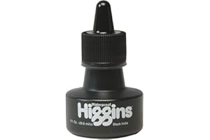 CHARTPAK Higgins Waterproof Black India Ink 1 oz.