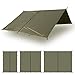 Aqua Quest Defender Tarp - 100% Waterproof Heavy Duty Nylon Bushcraft Survival Shelter - 13 x 10 ft Brown