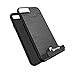 iPhone 7 Case, Bastex Hybrid Slim Fit Black Rubber Silicone Cover Hard Plastic Black Brushed Metal Design Kickstand Case with Hidden Credit Card Slot for Apple iPhone 7