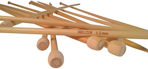 Bamboo Knitting Needles; 13.75" long; 1 set of 2 straight needles (US8, UK6, 5.0mm)