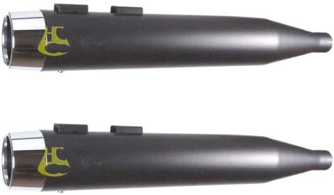RC Components Satin Black Blitz 4.0" Slip on Mufflers 2017 and Newer Harley-Davidson Touring Models - RCX117B-04C