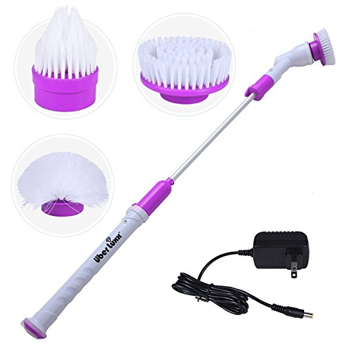 Power Spin Scrubber Brush for Bathroom & Kitchen Cleaning Rechargeable Cordless Electric Tub and Tile Turbo Scrubber Cleans Bathtub Shower Sink Floor & Wall with Extension & 3 Brush Heads