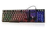 Rii RK100+ Multiple Color Rainbow LED Backlit Large Size usb Wired Mechanical Feeling Gaming Keyboard For Windows OS (Electronics)