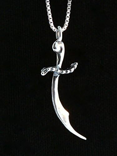 Pirate Scimitar Charm Silver Sword Necklace