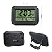 HeQiao Silent Desk Clocks Digital Wall Clock Simple Large LCD Alarm Clock with Temperature Calendar for Home Office (Night Black)