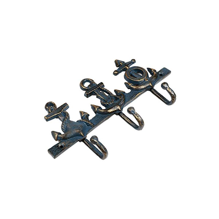 Nautical Wall Decor Key Holder Keys Hanger Beach Coastal Anchor Theme