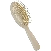 ACCA KAPPA EYE Bioacetate Oval Hair Brush Ivory for Men and Women | Oval bioacetate hair brush with flexible pins, cushioned base, and ivory finish for everyday styling, detangling and grooming