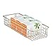 mDesign Metal Wire Food Storage Shallow Basket Organizer with Handles for Organizing Kitchen Cabinets, Pantry Shelf, Bathroom, Laundry Room, Closets, Garage - Concerto Collection - 4 Pack - Satin