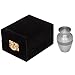 Silver Bands Mini Keepsake Urn • Miniature Funeral Cremation Urn fits Small Amount of Ashes • Monaco Model