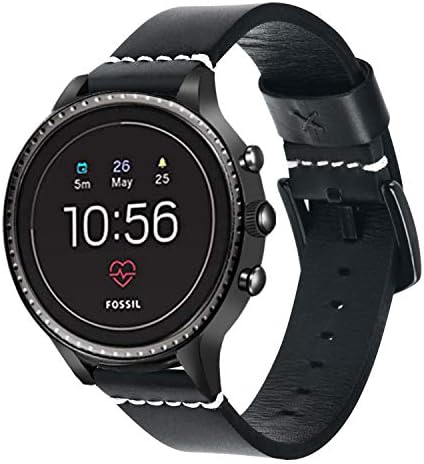 For Samsung Galaxy Watch 46mm SM-R800 Watch Strap, Dmorr 22mm Quick Release Band Genuine Leather Bracelet Strap Replacement with Stainless Steel Buckle for Gear S3 Classic/Frontier, Ticwatch Pro/S2/E2