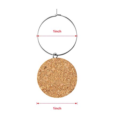 6Pcs Ring Cork Wine Glass Charmsï¼ŒWohouse Unique Drink Markers Cocktail Champagne Buckle Tags for Parties Holidays Gift (Letter)