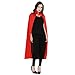 WESTLINK Cloak with Collar Costume Cape (35-66inches) Black Red Reversible