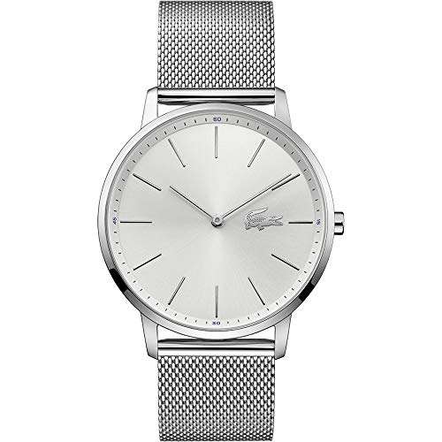 Lacoste Reloj Analógico de Cuarzo para hombre con correa de malla de acero inoxidable plateada – 2011017