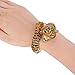 EVER FAITH Austrian Crystal Enamel Gorgeous Tiger Animal Bangle Bracelet Brown Gold-Tone