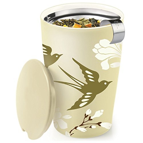 Tea Forte Kati Cup Birdsong, Ceramic Tea Infuser Cup with Infuser