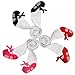 EPEIUS Toddlers Infants Baby Girls' Mary Jane Non-Skid Cotton Tights 12-24 Months,Festive Tights-Shoe Look- CorduroyFront Bows-Anti slip,White and Black/Fuchsia/Red (Pack of 3)