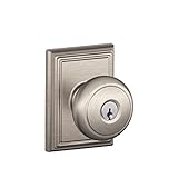 Schlage F51A AND 619 ADD Addison Collection Andover Keyed Entry Knob, Satin Nickel