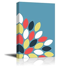 Canvas Birds Series - Abstract Colorful Leaves - Giclee Print Gallery Wrap Modern Home Art Ready to Hang - 12x18 inches