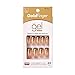 Gold Finger Gel Glam Press on Nail Dark Brown Glitter French Full Cover Luxurious Design, Square shape, Medium Length, MIni Glue Included GF64