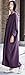 Soojun Women's Casual Cotton Linen Long Dress with Batwing Sleeve, Style 2:purple, One Size