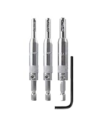 Juego de 3 puntas de bisagras para aperitivos 5 64 pulgadas, 7 64 pulgadas, 9 64 pulgadas, con resorte cargado para autocentración. Fabricado en EE.UU.