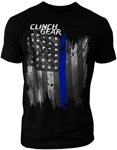 Clinch Gear Thin Blue Line - Crew Tee (XL, Black)