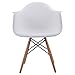 Giantex 1 PC Mid Century Modern Molded Plastic Style Dining Arm Chair Wood Legs