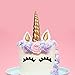 LUTER Cake Topper, Handmade Gold Unicorn Birthday Cake Topper, Reusable Unicorn Horn, Ears Eyelash Set, Unicorn Party Decoration Birthday Party, Baby Shower Wedding (Set of 5, 6 x 1.37in)