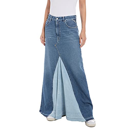 REPLAY Women's W9899 Skirt, 009 Medium Blue, 31W