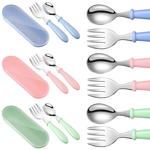 Patelai Toddler Utensils Fork Spoon Case Blue