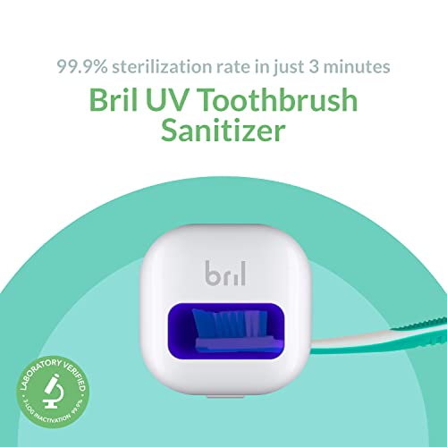 Bril UVC Toothbrush Sanitizer, Portable Sterilizer, Cover, Holder, and