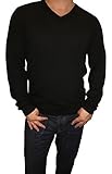 Calvin Klein Mens Extra Fine Merino Wool V-neck Sweater (Medium, Black)