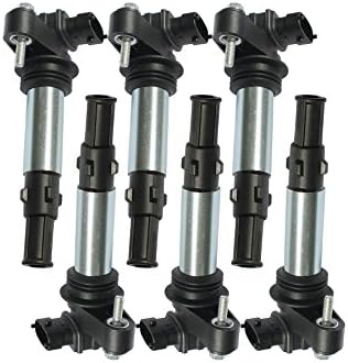 Mircopower Pack of 6 Ignition Coils Curved for Buick Cadillac Chevrolet GMC Saab Allure Lacrosse Rendezvous CTS SRX STS Vectra 9-3 3.6L 2.8L V6 C1508 D501C D510A