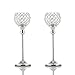 VINCIGANT Crystal Hurricane Candle Holder Silver Candlestick Set of 2 for Anniversary Celebration Coffee Table Modern Decorative Centerpieces